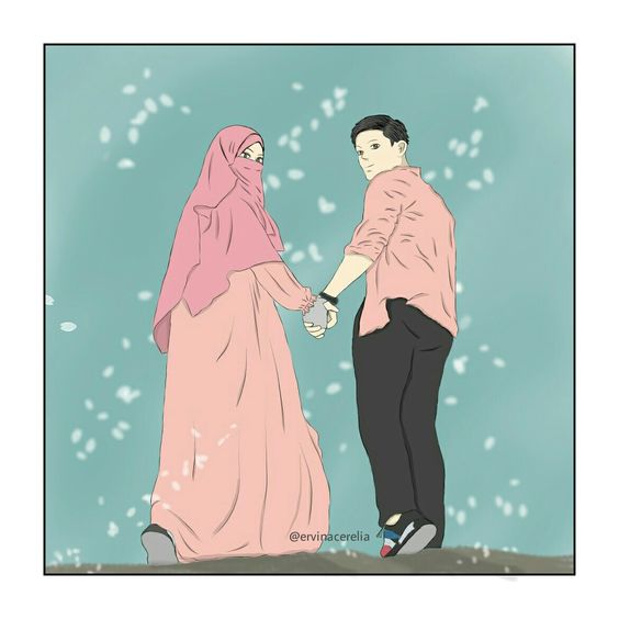 Detail Gambar Kartun Pasangan Muslimah Nomer 24