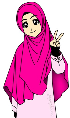 Detail Gambar Kartun Perempuan Berjilbab Nomer 53