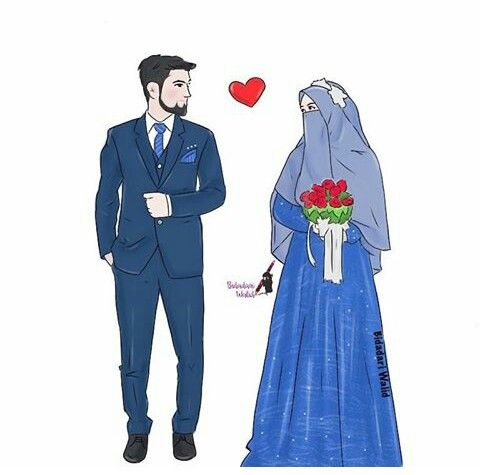 Detail Gambar Kartun Pernikahan Muslim Nomer 21