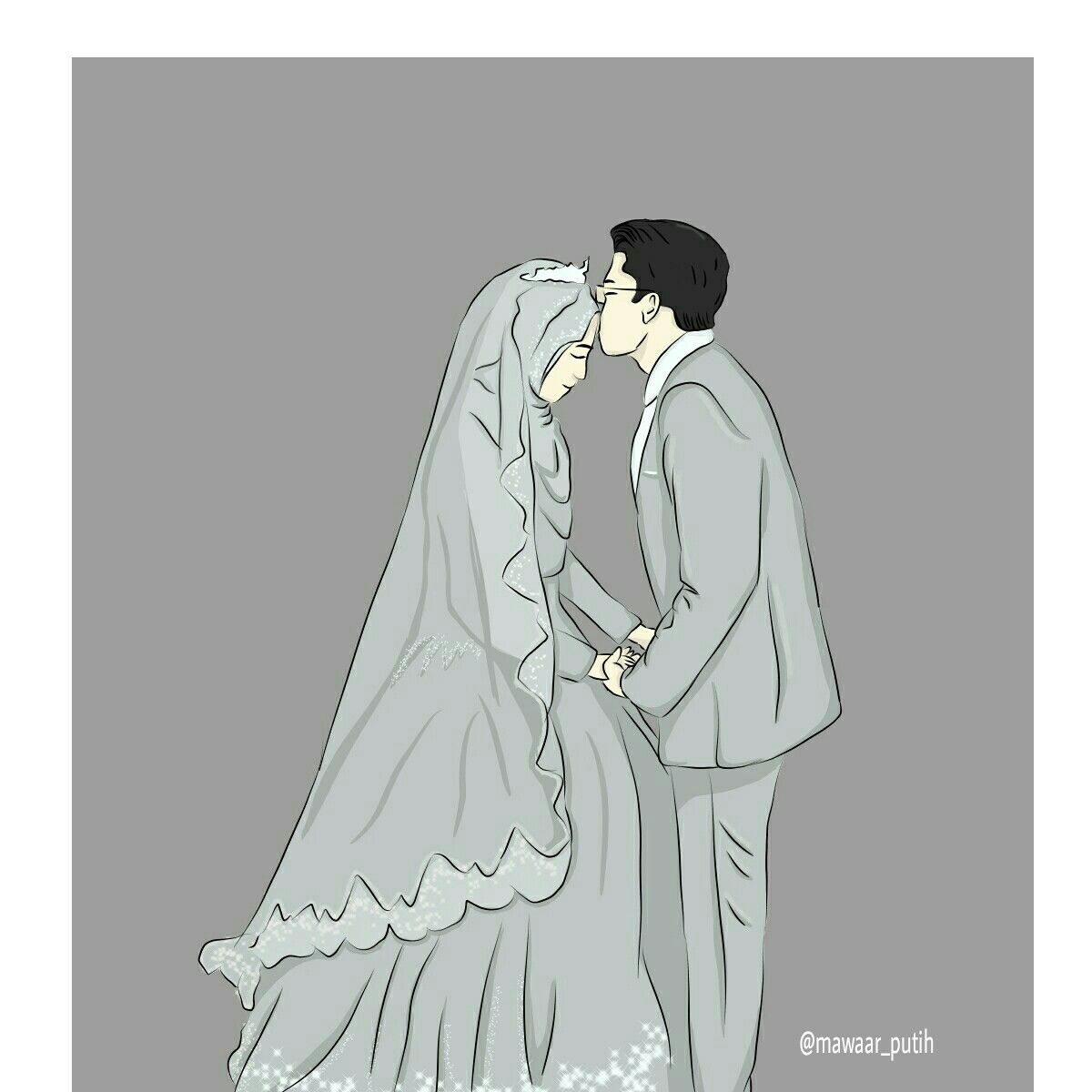 Detail Gambar Kartun Pernikahan Muslim Nomer 24