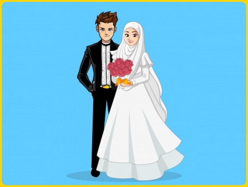 Detail Gambar Kartun Pernikahan Muslim Nomer 32