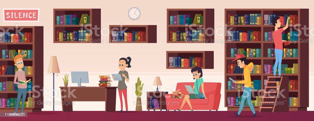 Detail Gambar Kartun Perpustakaan Sekolah Nomer 22