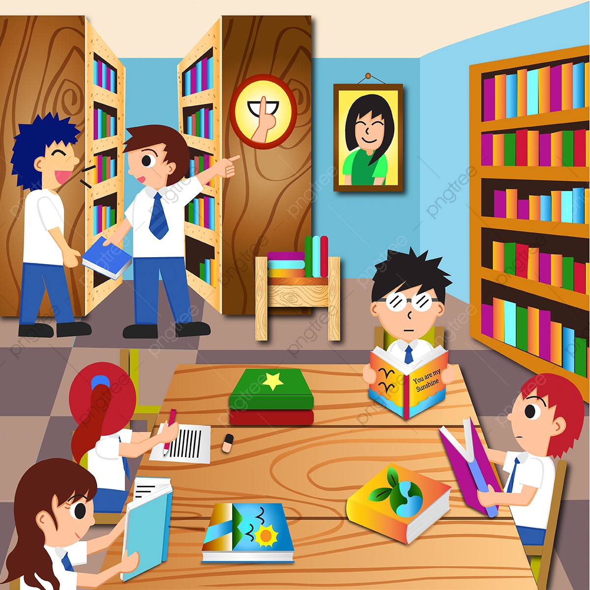 Detail Gambar Kartun Perpustakaan Sekolah Nomer 27