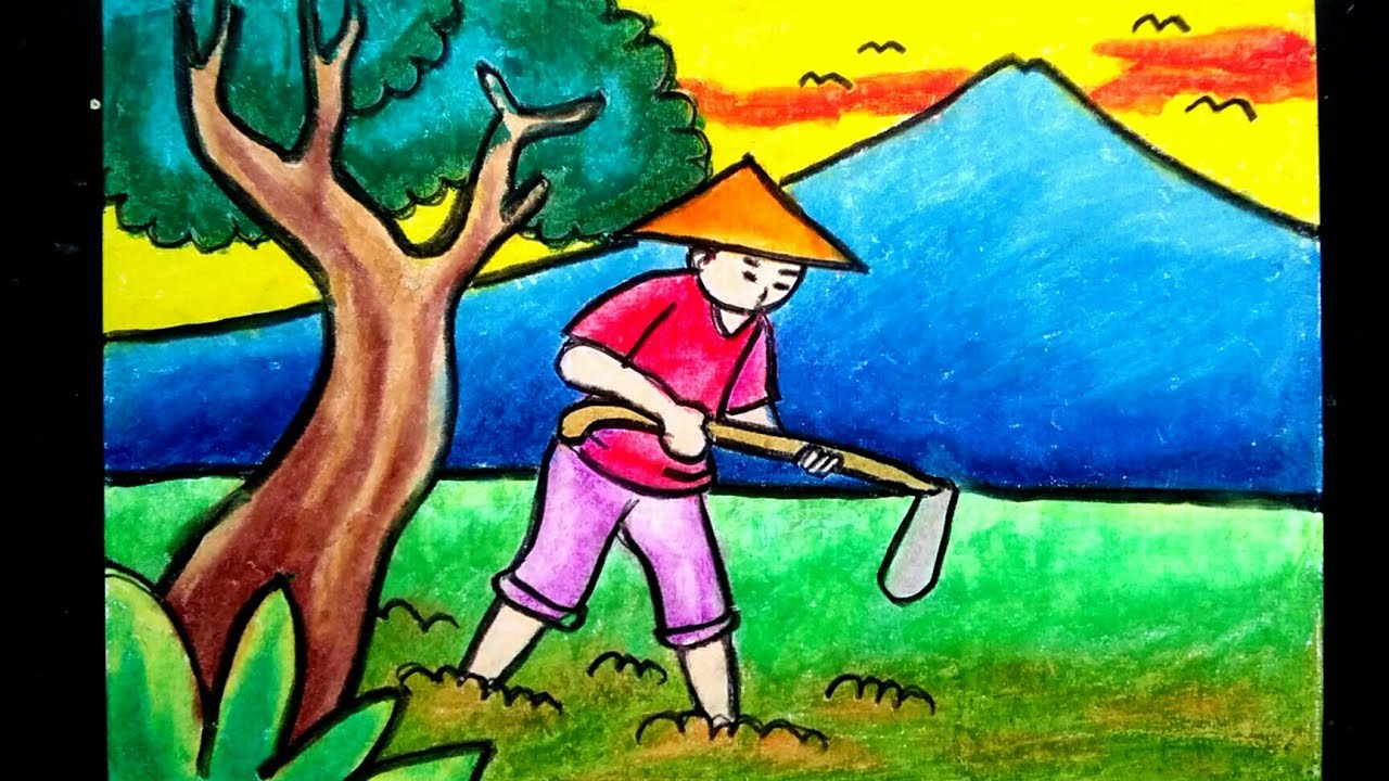 Detail Gambar Kartun Petani Di Sawah Nomer 2