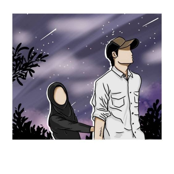 Gambar Kartun Romantis Hijab - KibrisPDR
