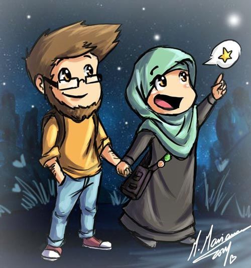 Detail Gambar Kartun Romantis Muslimah Nomer 45