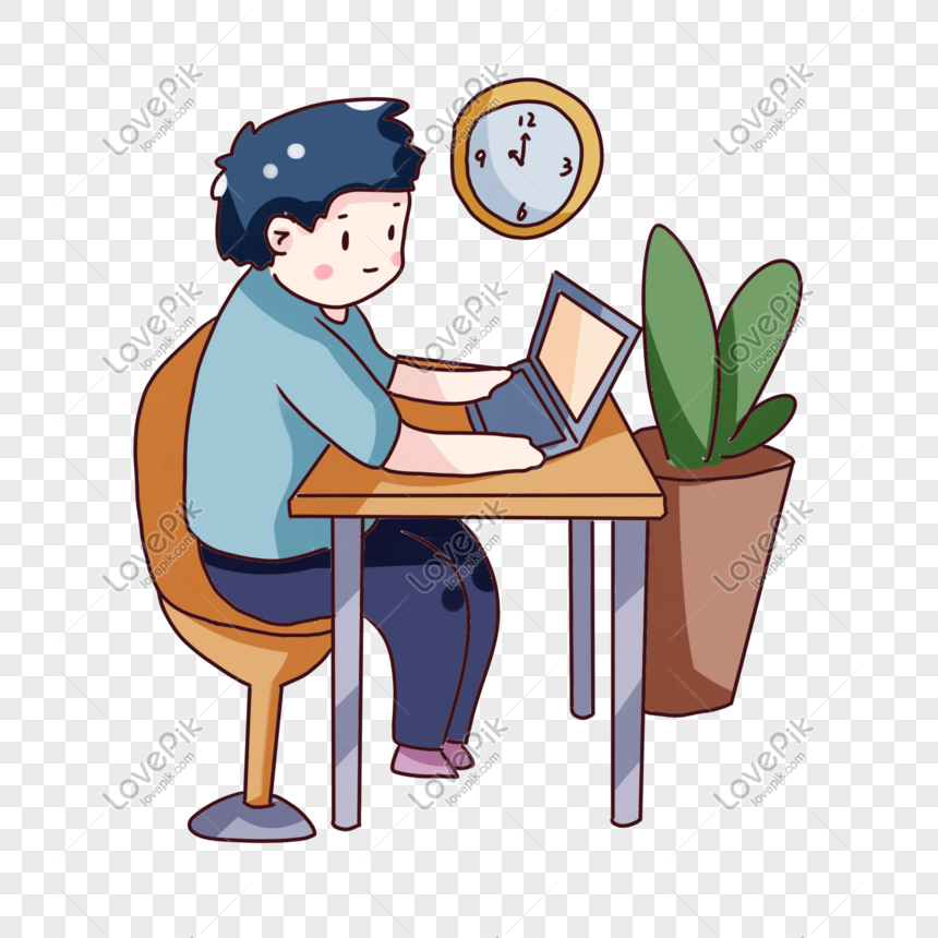 Detail Gambar Kartun Sedang Main Laptop Nomer 14