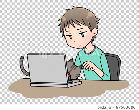 Detail Gambar Kartun Sedang Main Laptop Nomer 15
