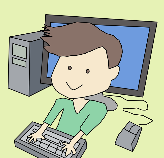 Detail Gambar Kartun Sedang Main Laptop Nomer 23