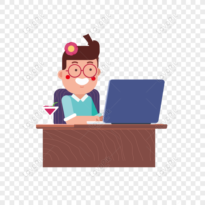 Detail Gambar Kartun Sedang Mengetik Nomer 20