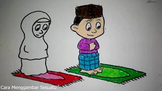 Detail Gambar Kartun Sedang Sholat Nomer 24