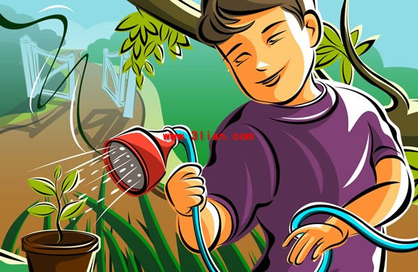 Detail Gambar Kartun Siram Pokok Bunga Nomer 7