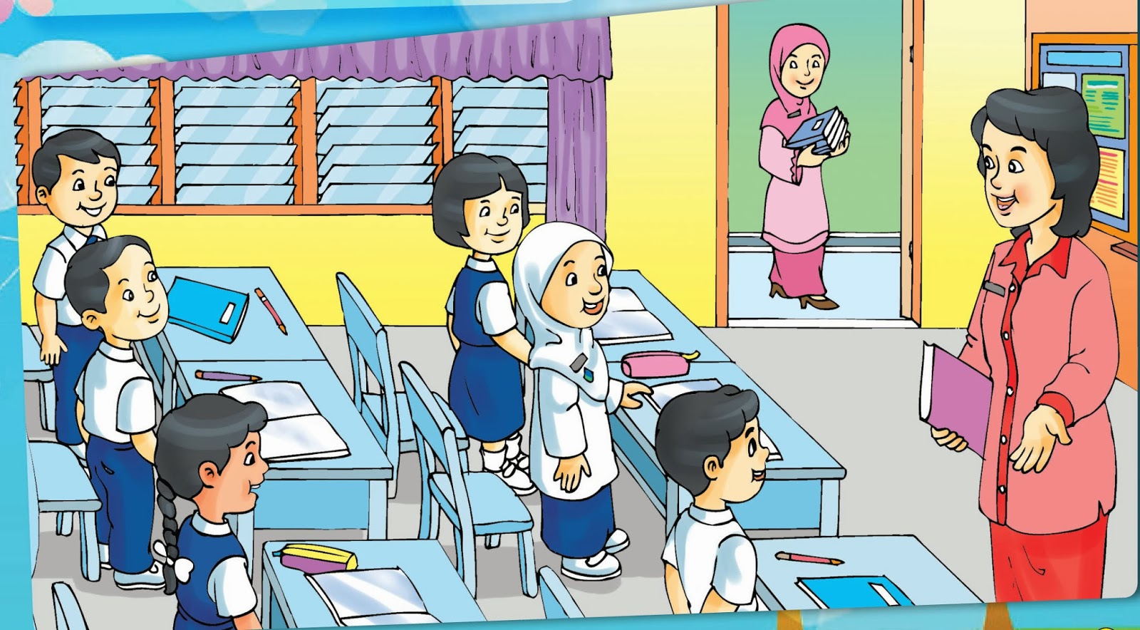 Detail Gambar Kartun Siswa Sedang Belajar Di Kelas Nomer 12