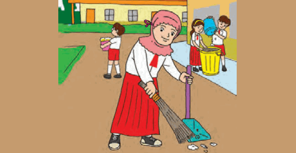 Detail Gambar Kartun Siswa Sedang Kerja Bakti Di Lingkungan Sekolah Nomer 6