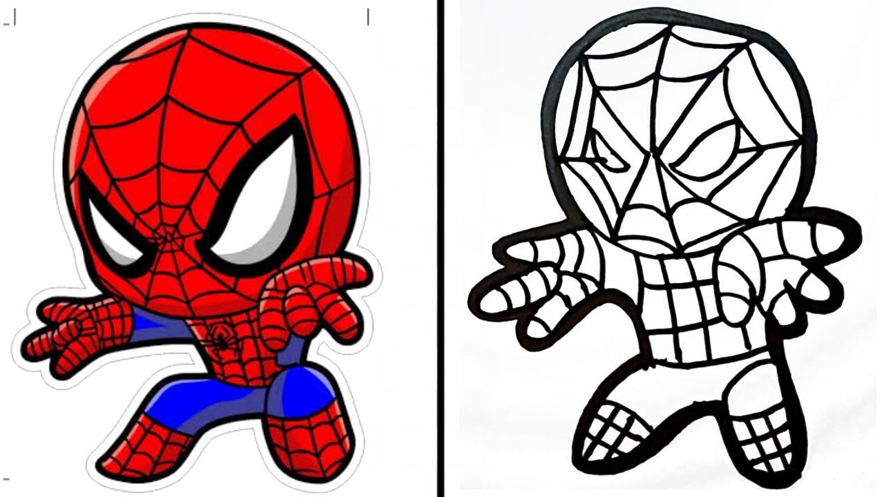 Detail Gambar Kartun Spiderman Hitam Putih Nomer 14