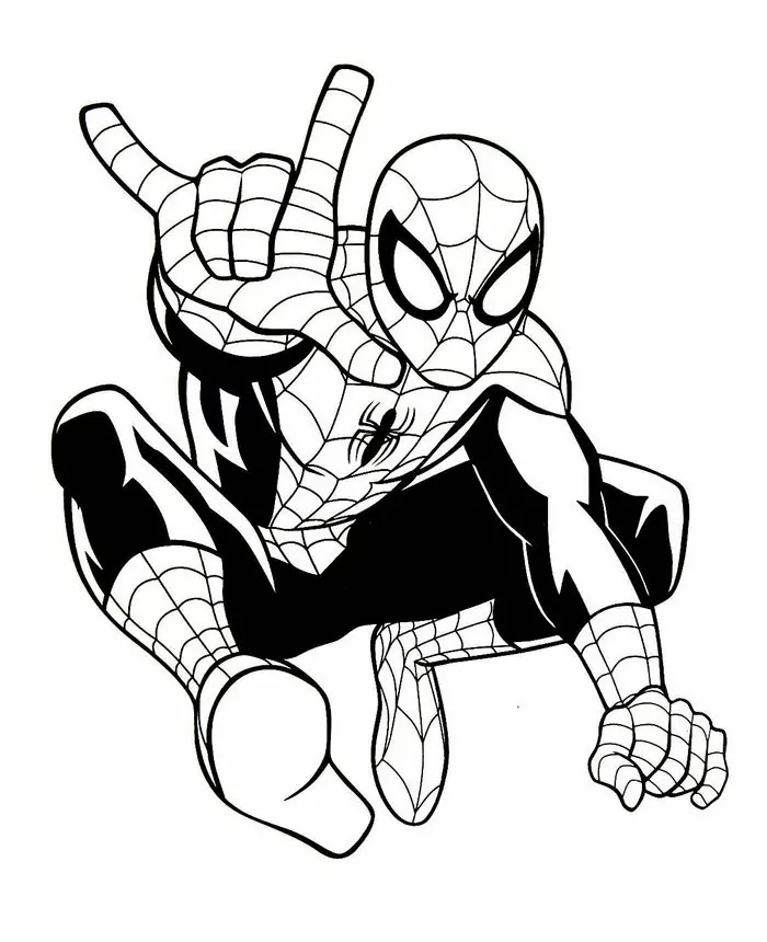 Detail Gambar Kartun Spiderman Hitam Putih Nomer 24