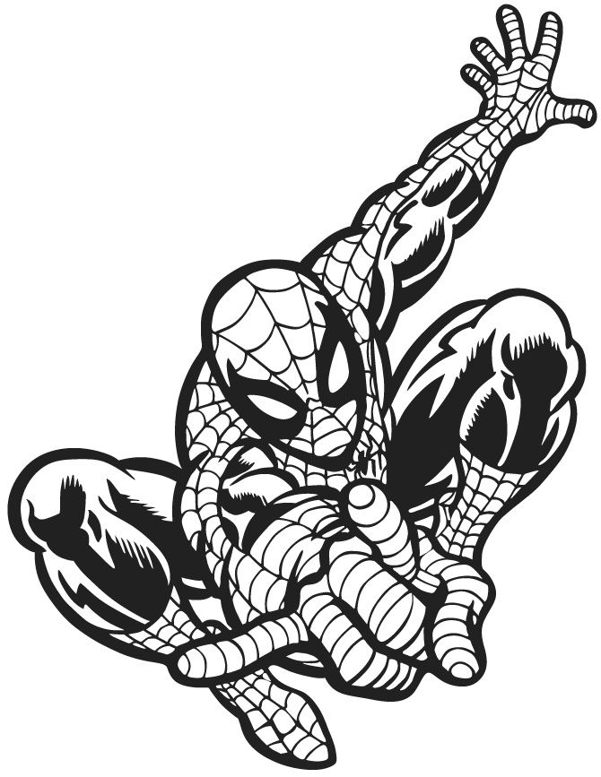 Detail Gambar Kartun Spiderman Hitam Putih Nomer 26