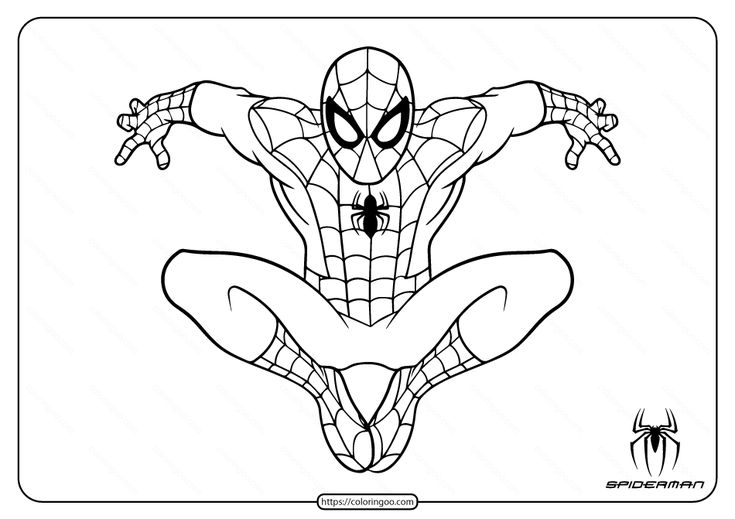 Detail Gambar Kartun Spiderman Mewarnai Nomer 11