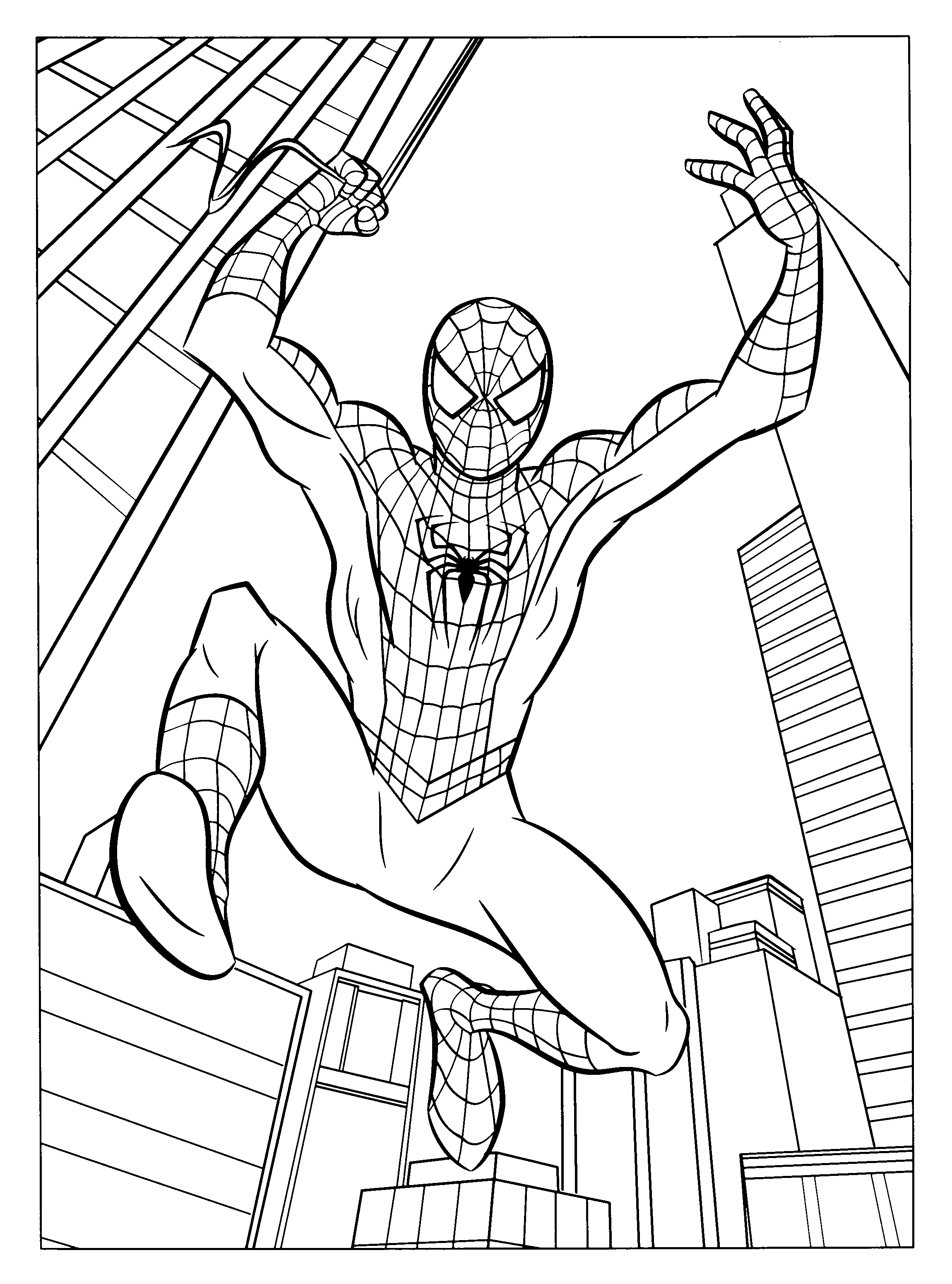 Detail Gambar Kartun Spiderman Mewarnai Nomer 21