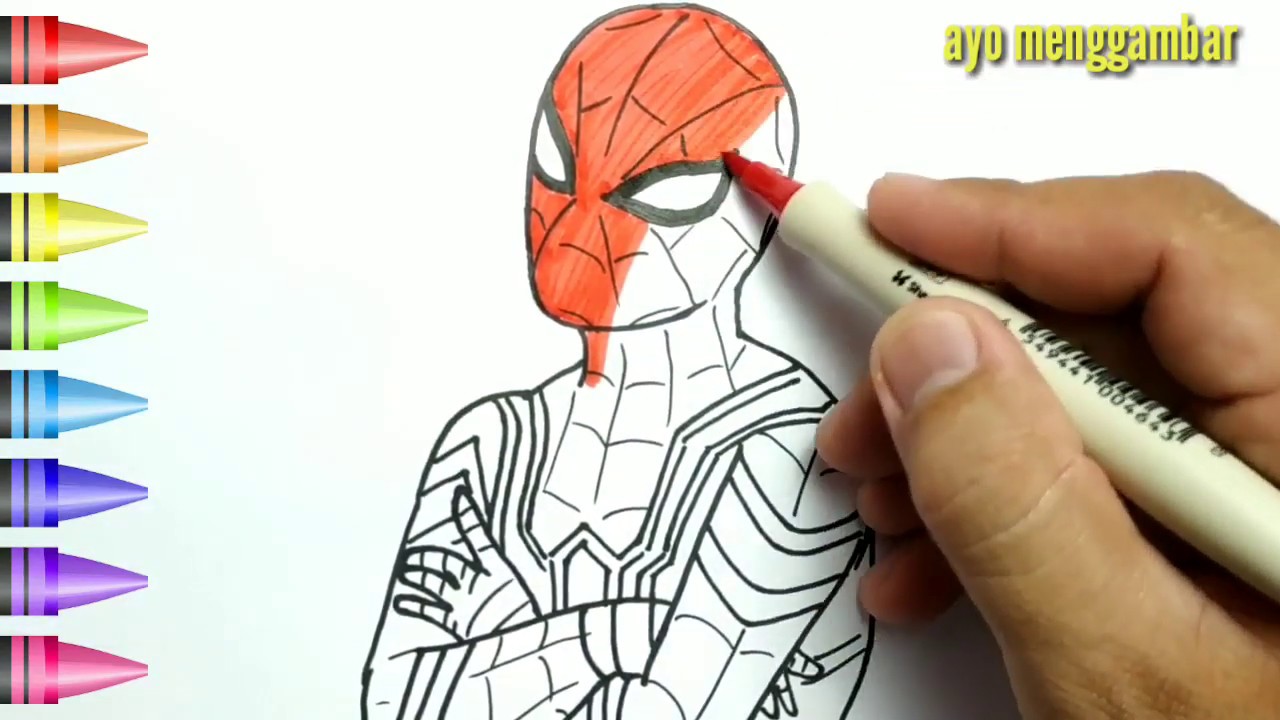 Detail Gambar Kartun Spiderman Mewarnai Nomer 35