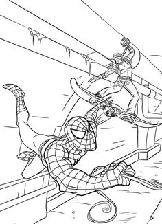 Detail Gambar Kartun Spiderman Mewarnai Nomer 39