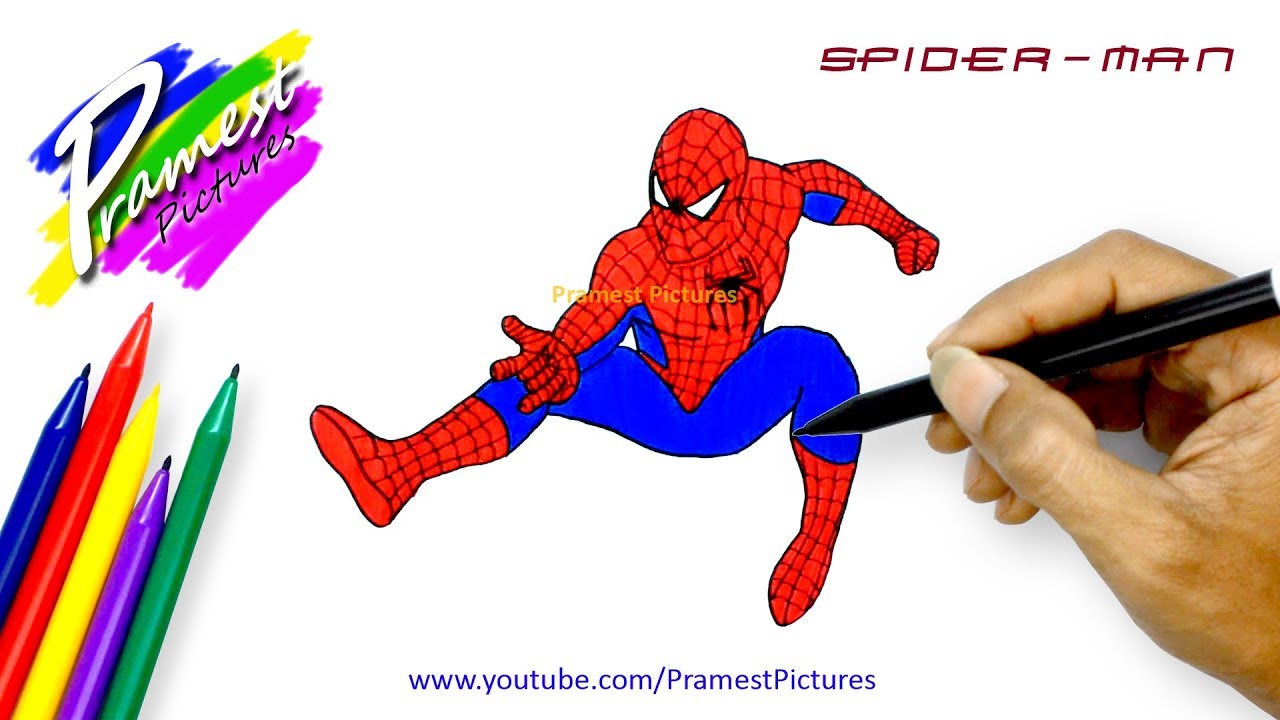 Detail Gambar Kartun Spiderman Mewarnai Nomer 10