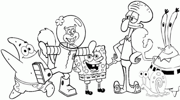 Detail Gambar Kartun Spongebob Hitam Putih Nomer 13