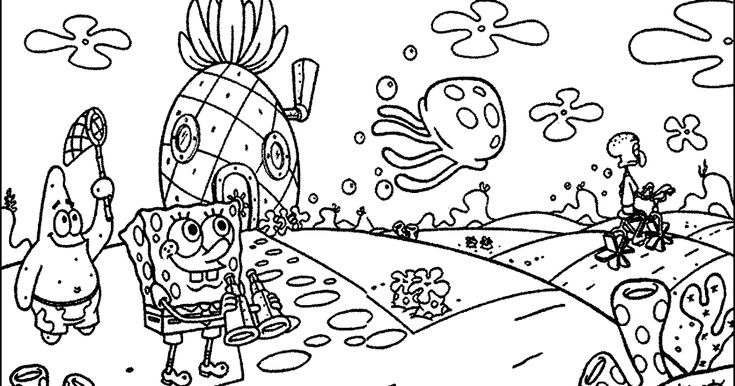 Detail Gambar Kartun Spongebob Hitam Putih Nomer 27