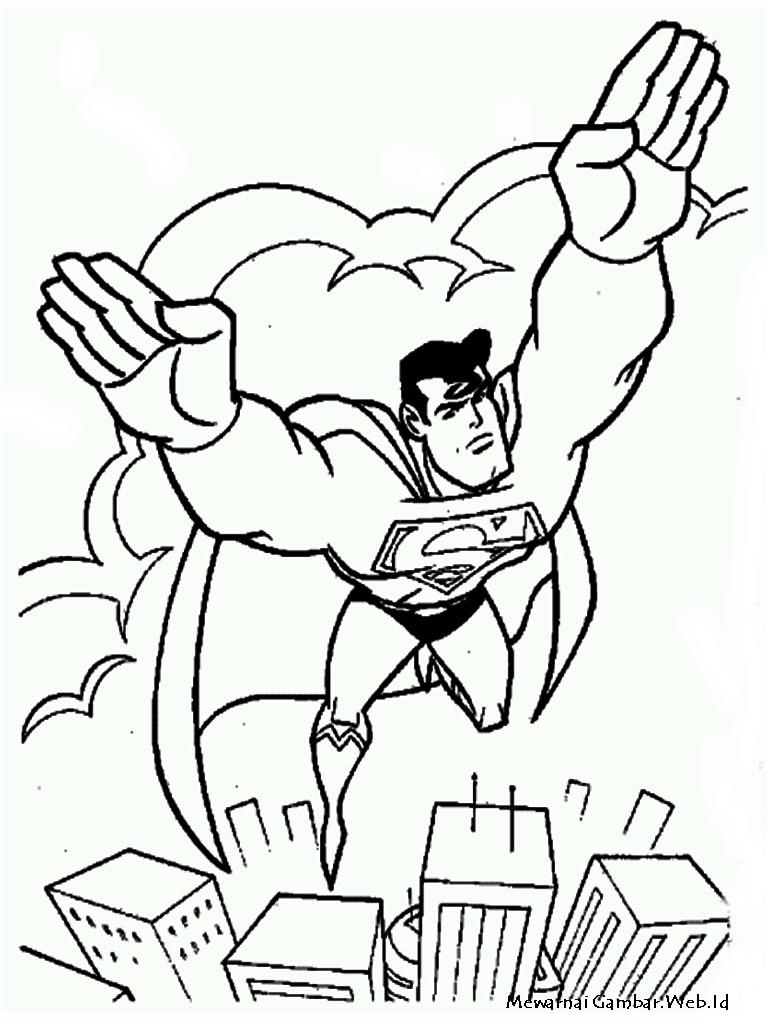 Detail Gambar Kartun Superman Mewarnai Nomer 24