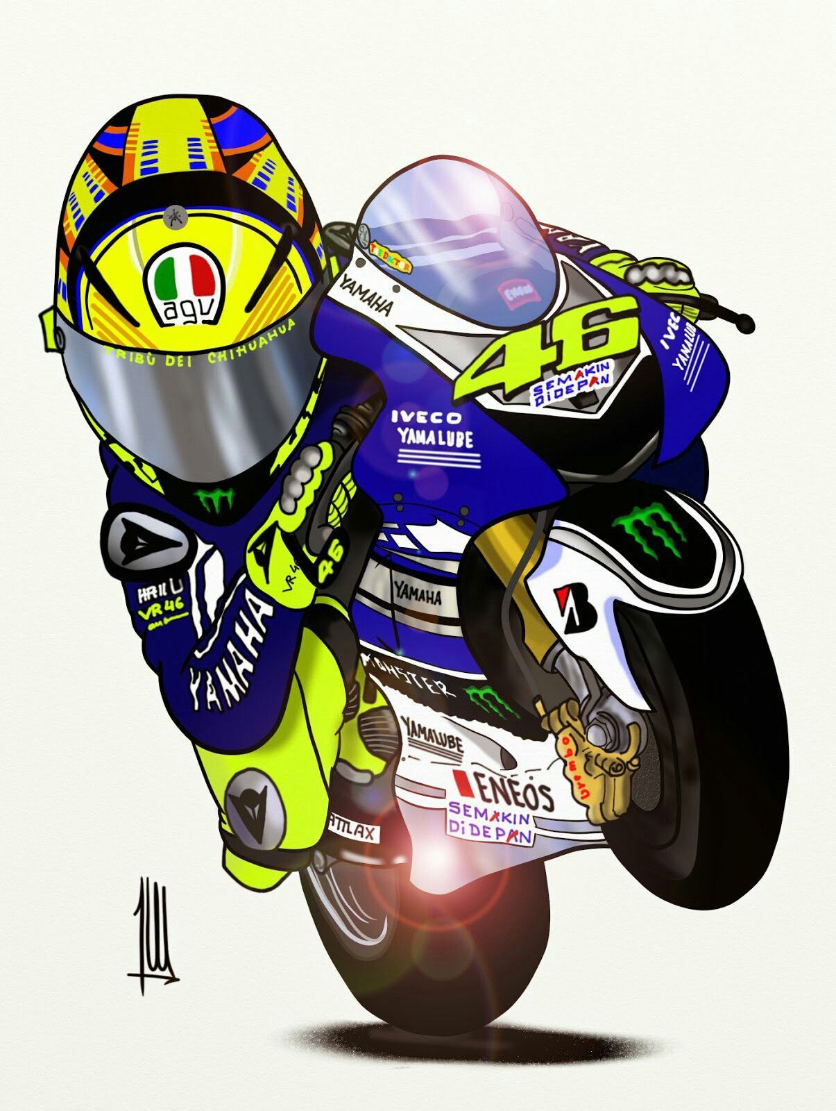 Detail Gambar Kartun Valentino Rossi Nomer 39