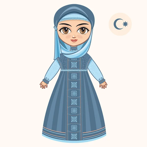 Detail Gambar Kartun Wanita Hijab Bergaun Nomer 13