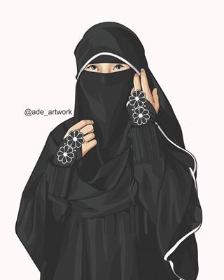 Detail Gambar Kartun Wanita Hijab Bergaun Nomer 7