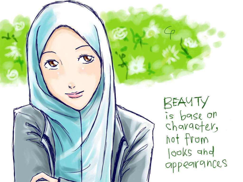 Detail Gambar Kartun Wanita Hijab Cantik Nomer 31