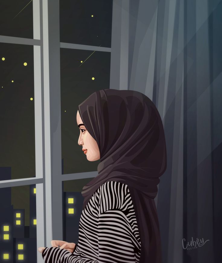 Detail Gambar Kartun Wanita Hijab Cantik Nomer 8
