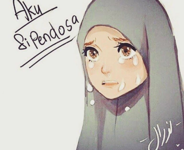 Gambar Kartun Wanita Hijab Sedih - KibrisPDR