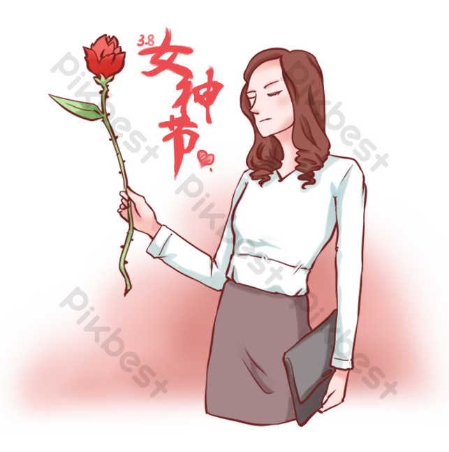 Detail Gambar Kartun Wanita Memegang Bunga Nomer 15