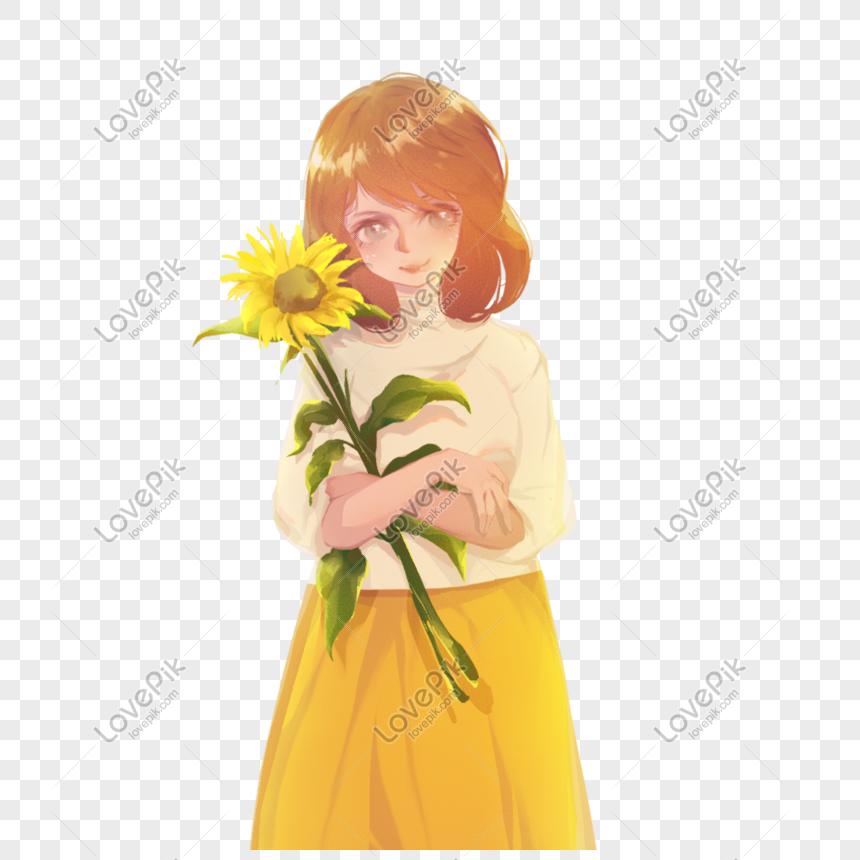 Detail Gambar Kartun Wanita Memegang Bunga Nomer 35