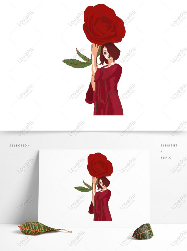 Detail Gambar Kartun Wanita Memegang Bunga Nomer 10