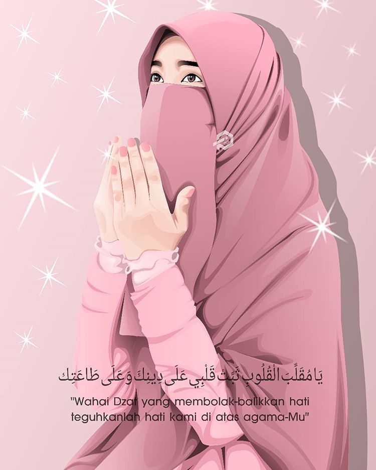 Detail Gambar Kartun Wanita Muslimah Sedang Berdoa Nomer 12