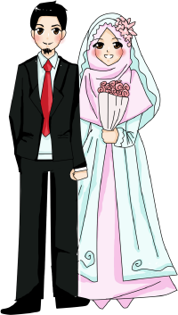 Detail Gambar Kartun Wedding Muslim Nomer 11