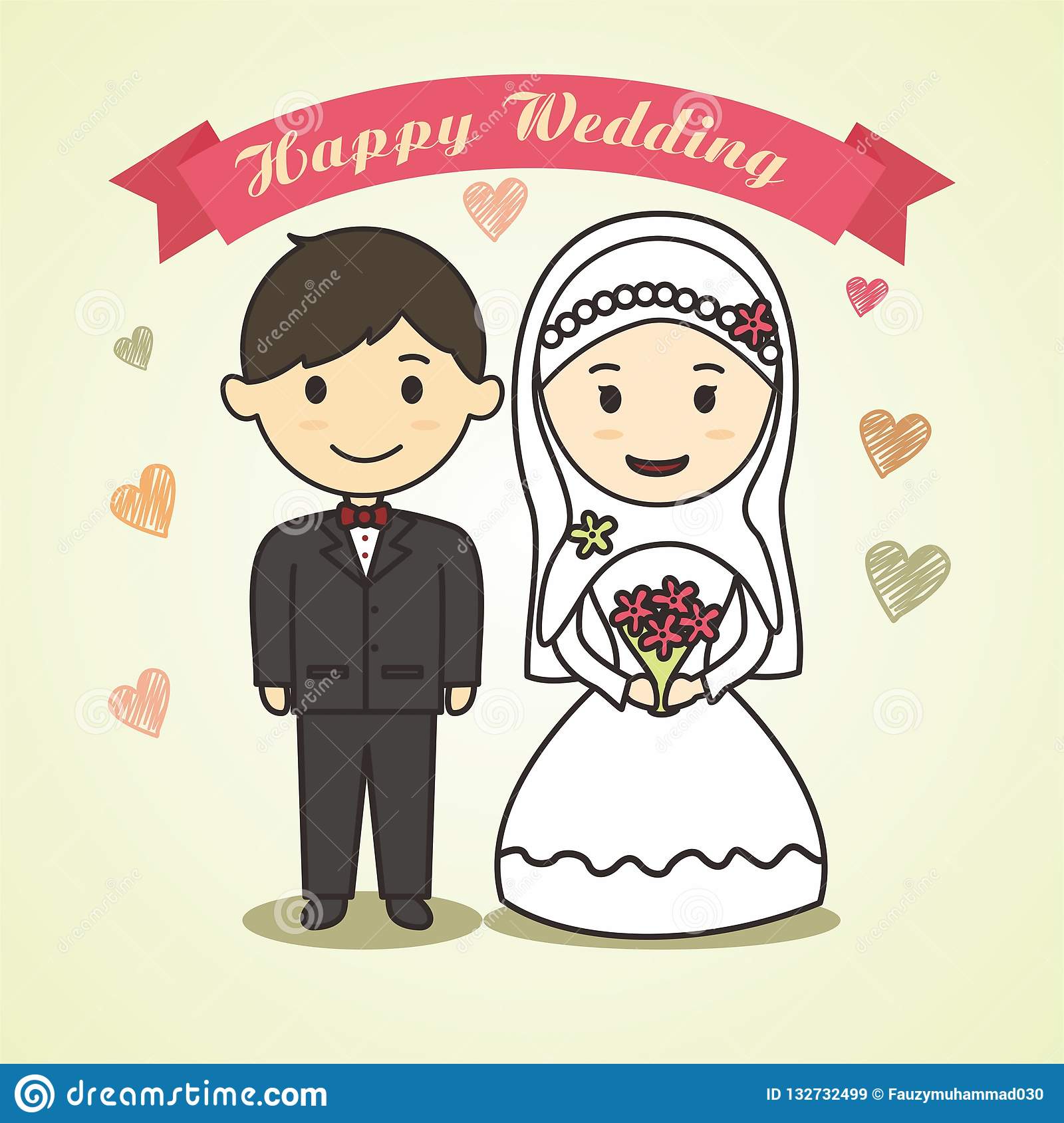 Detail Gambar Kartun Wedding Muslim Nomer 17