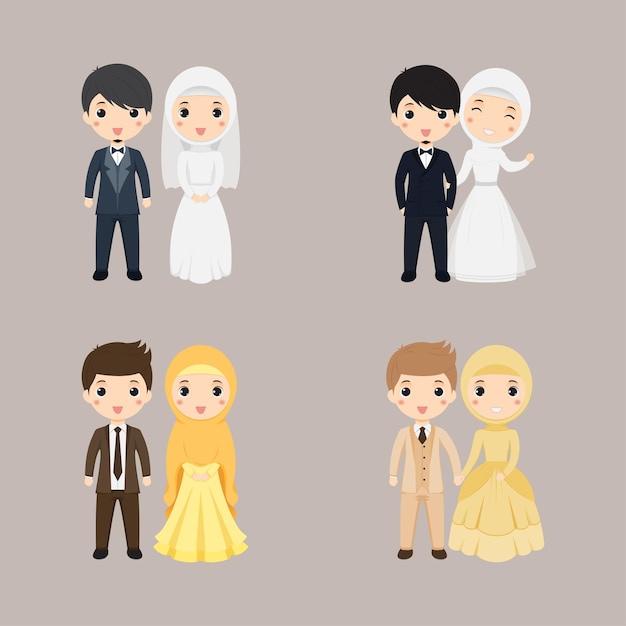 Detail Gambar Kartun Wedding Muslim Nomer 39