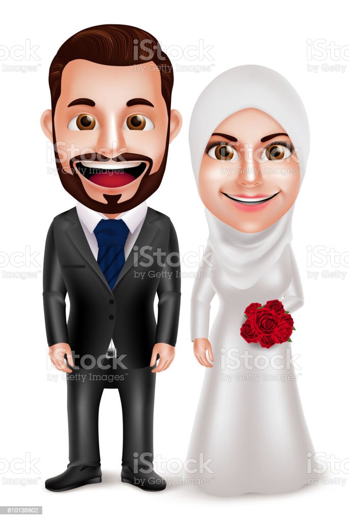 Detail Gambar Kartun Wedding Muslim Nomer 42