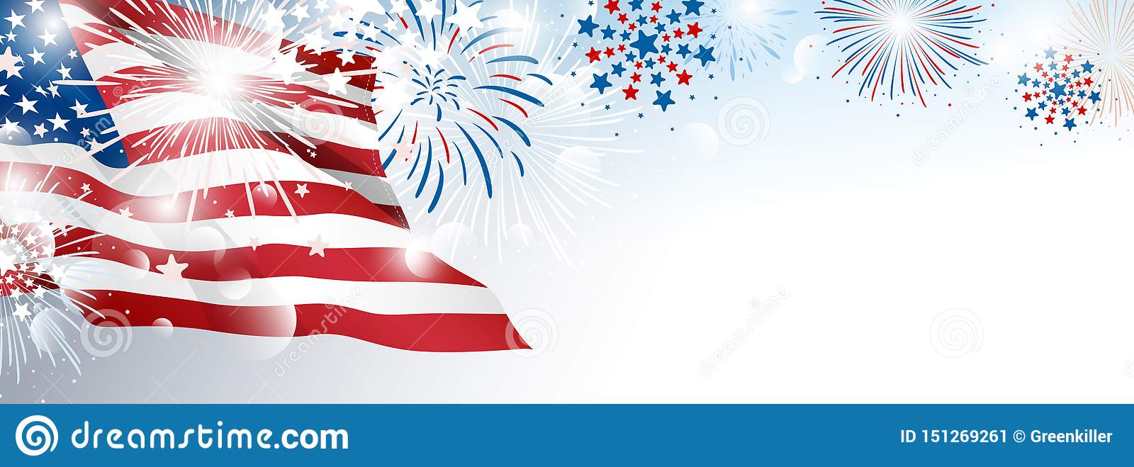 Detail American Flag And Fireworks Clipart Nomer 17