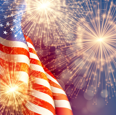 Detail American Flag And Fireworks Clipart Nomer 42