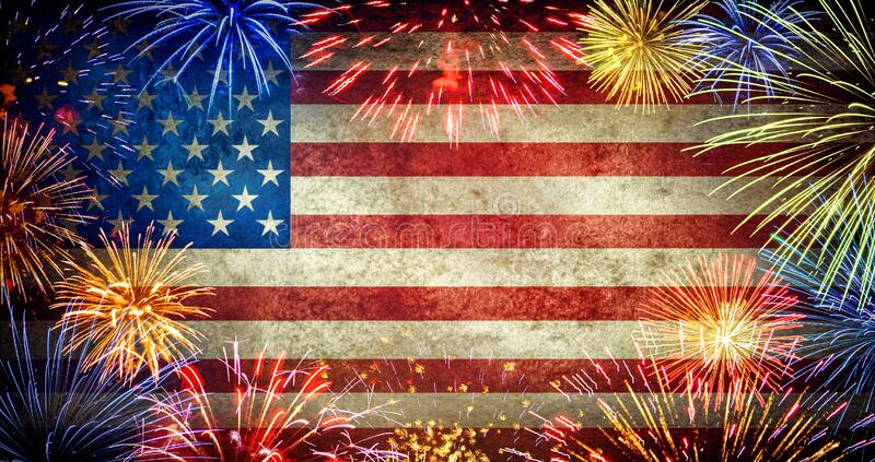 Detail American Flag And Fireworks Clipart Nomer 45