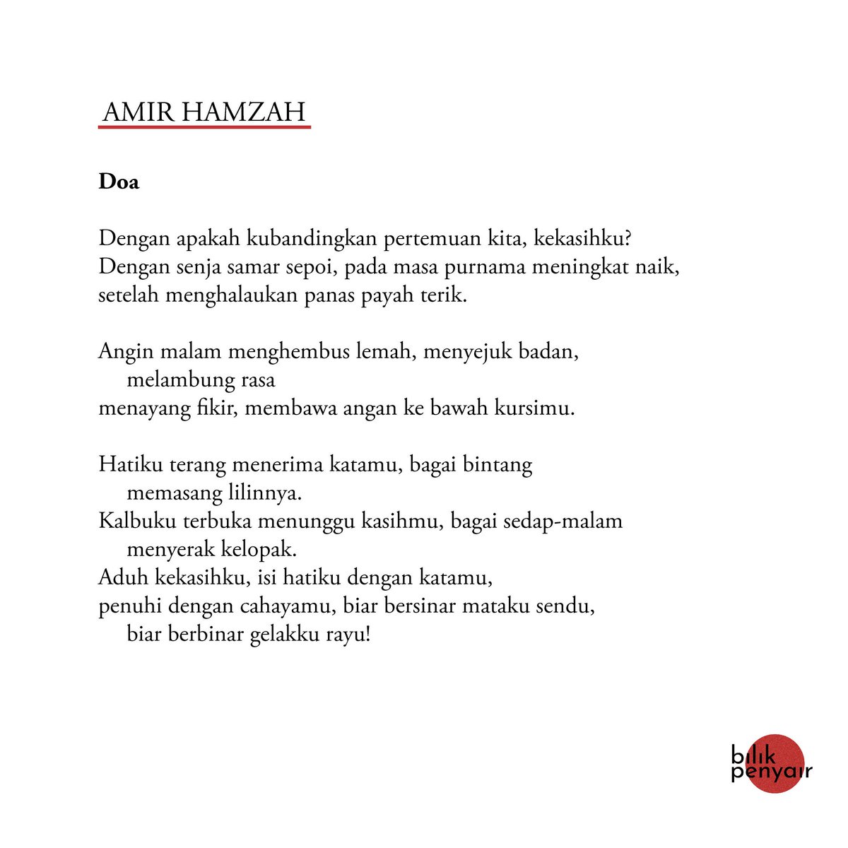 Detail Amir Hamzah Puisi Nomer 23