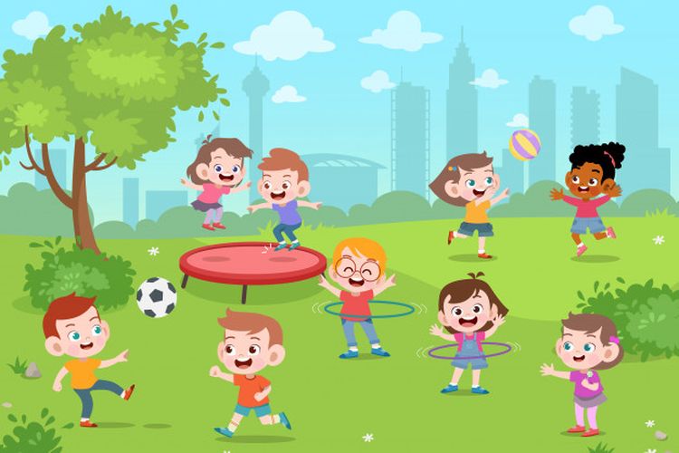 Detail Anak Anak Bermain Di Taman Nomer 2