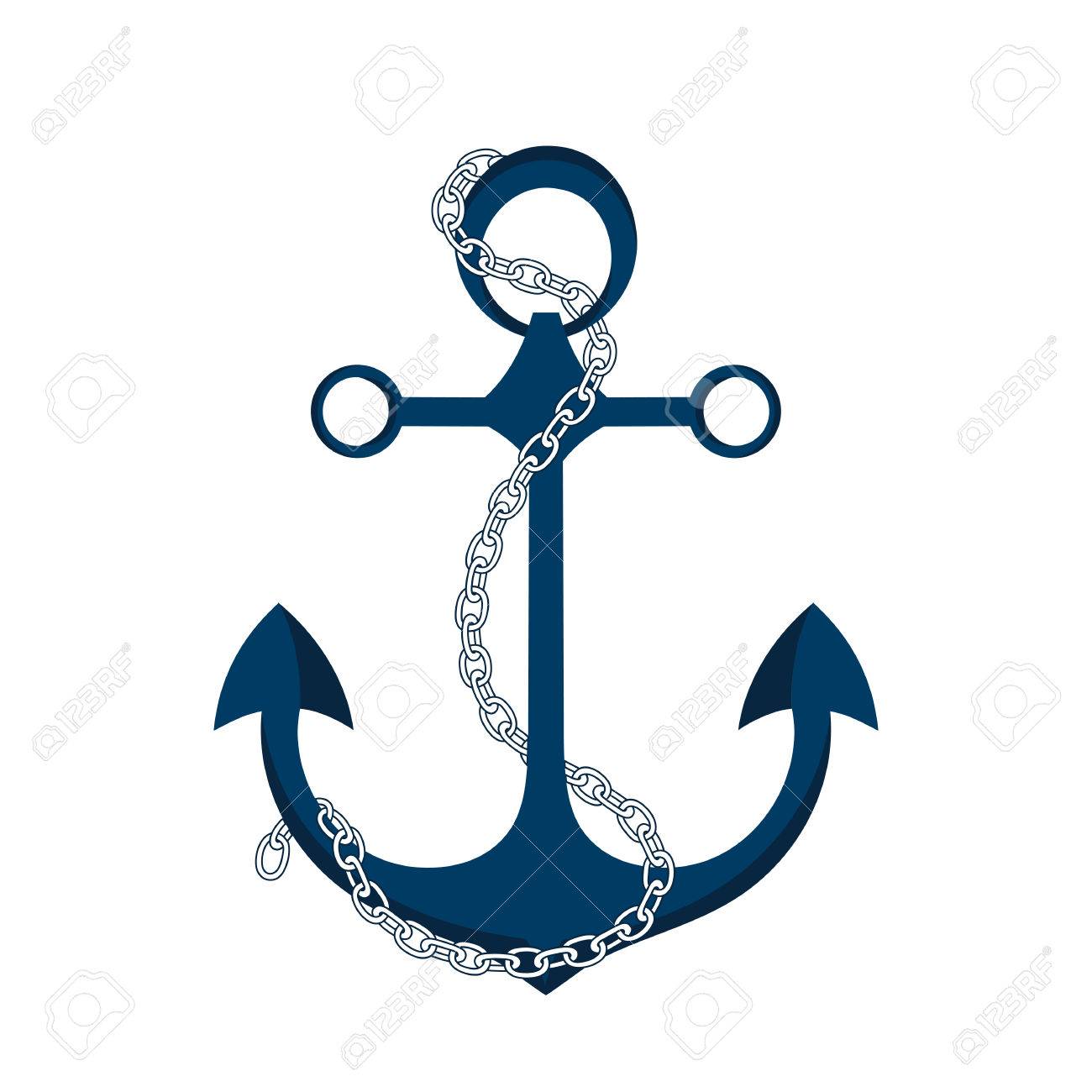 Detail Anchor With Chain Clipart Nomer 32