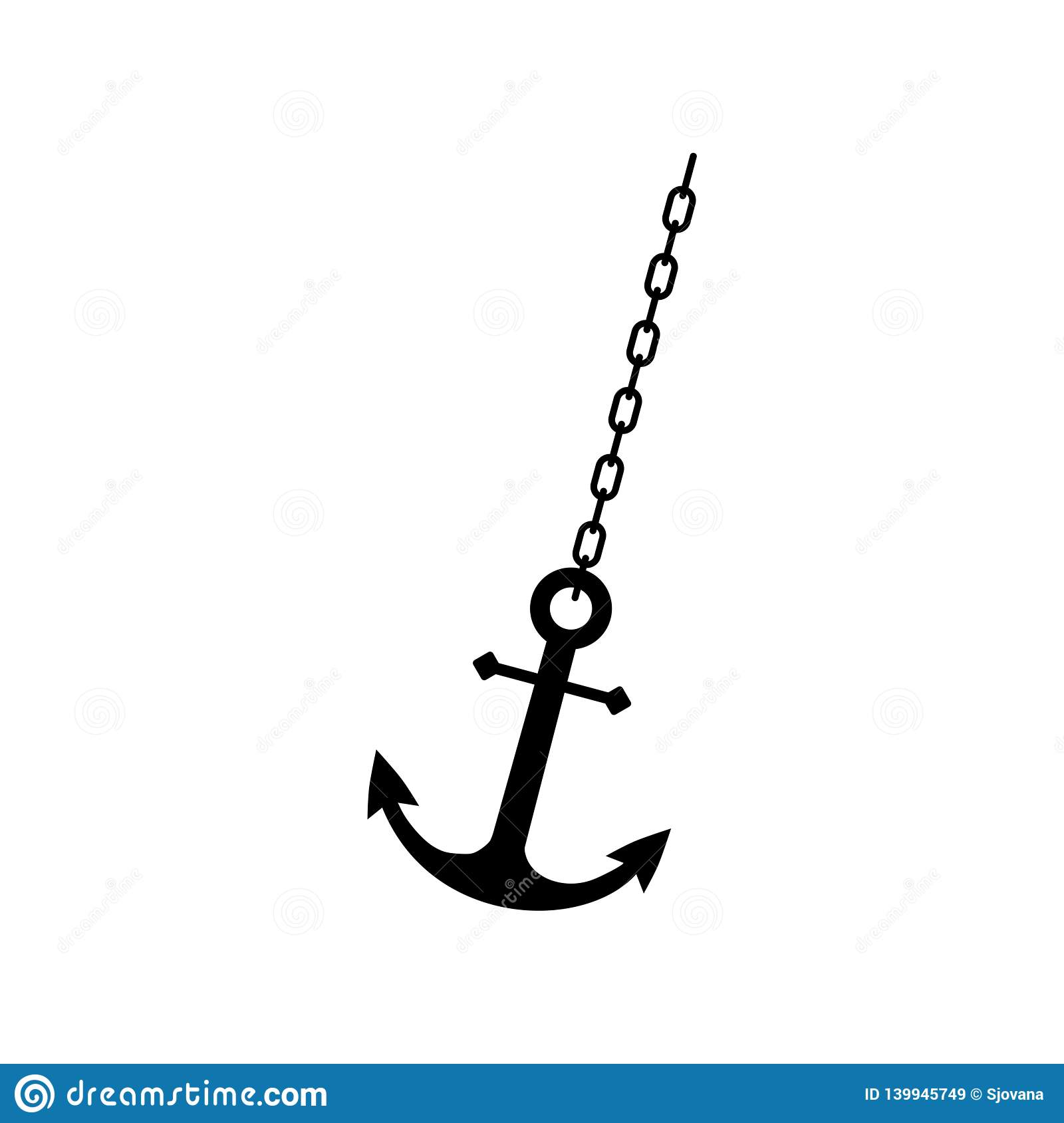 Detail Anchor With Chain Clipart Nomer 8